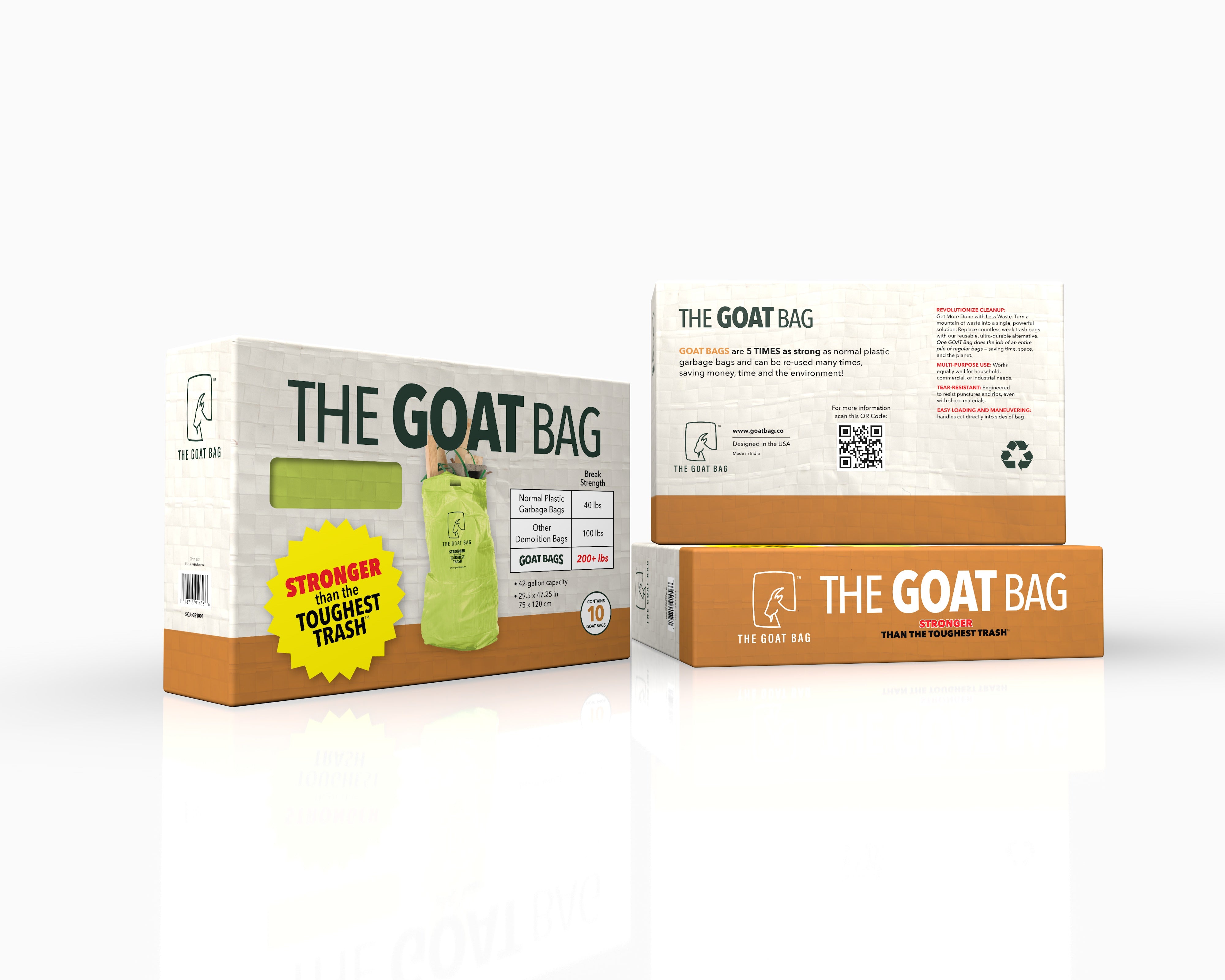 The GOAT Bag — Box of 10 Heavy-Duty Reusable Bags
