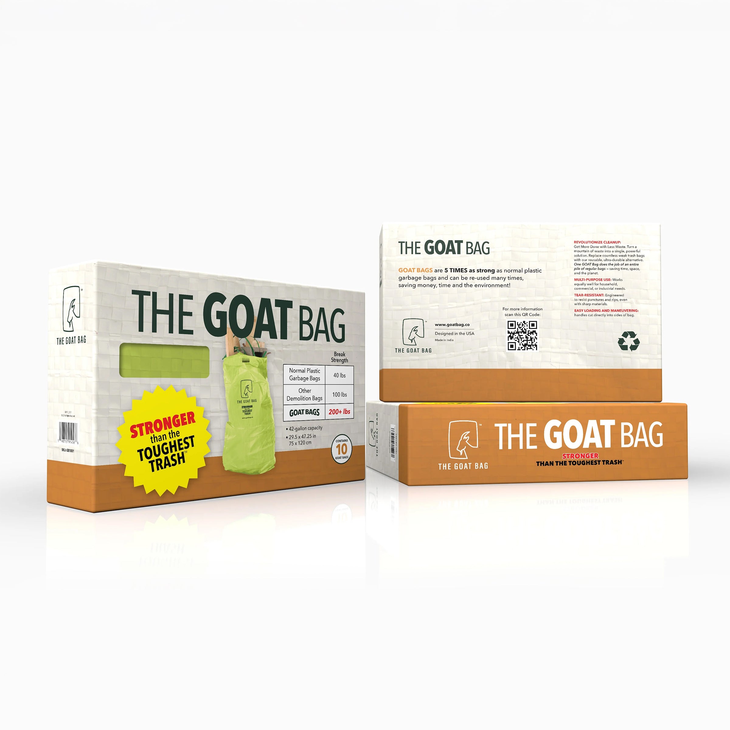 The GOAT Bag — Box of 10 Heavy-Duty Reusable Bags