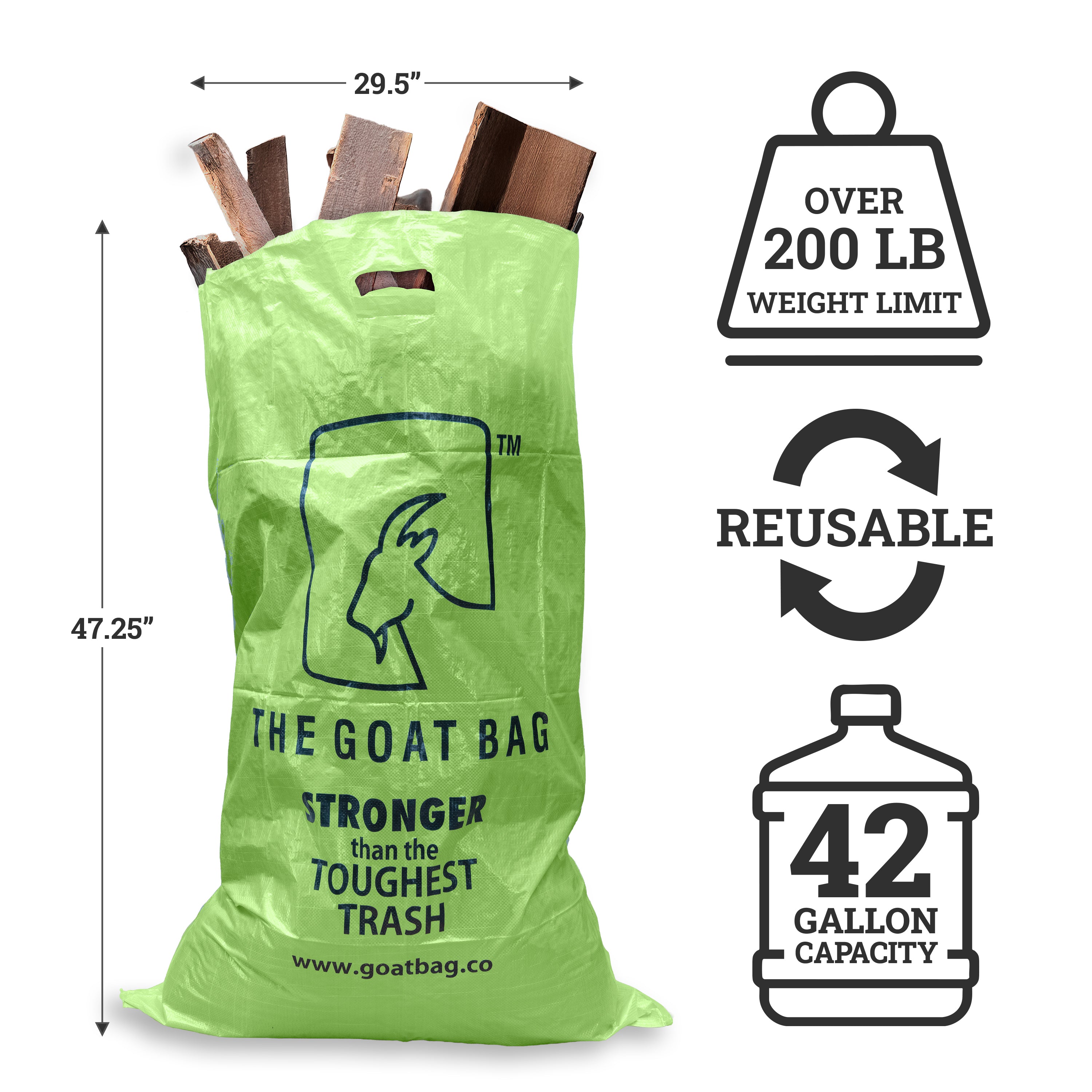The GOAT Bag — Box of 10 Heavy-Duty Reusable Bags